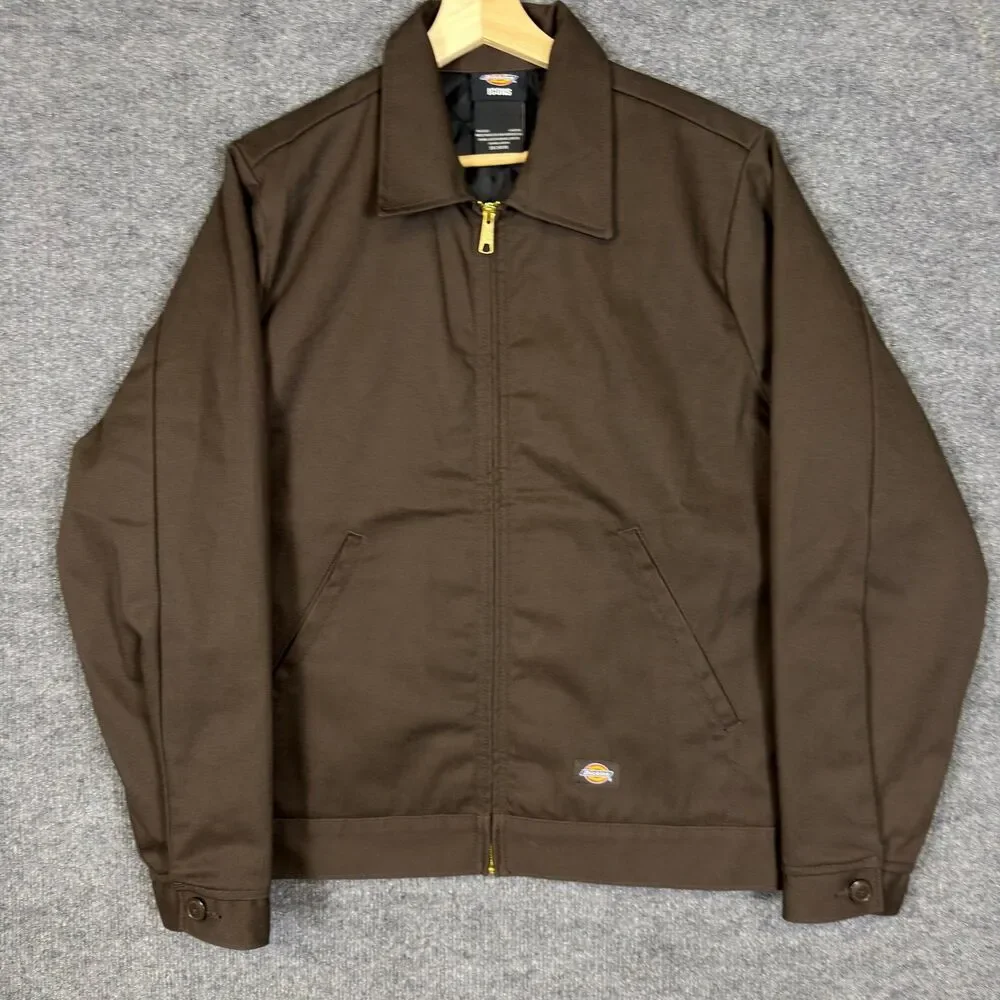 Dickies Mens Eisenhower Icons Work Jacket Small Brown Quilted Lined Workwear